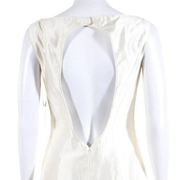 RAFAEL CENNAMO Haute Couture * Open Back Floral Fringe Silk Cocktail Dress - Picture 3 of 9